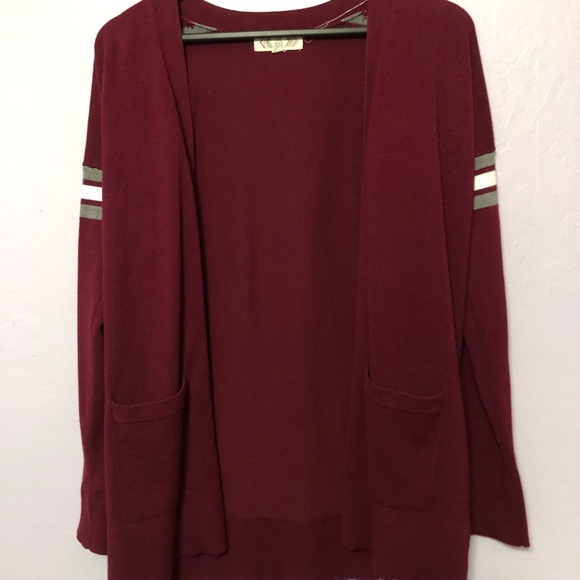 Pink Rose Sweaters - Pink Rose brand burgundy cardigan